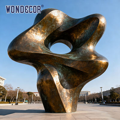 Outdoor Large Abstract Minimalist Style Copper Sculpture Urban Landscape Art Decorative Ornament