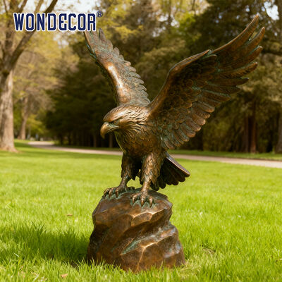 Outdoor Large Art-style Bronze Eagle Spreading Wings Sculpture