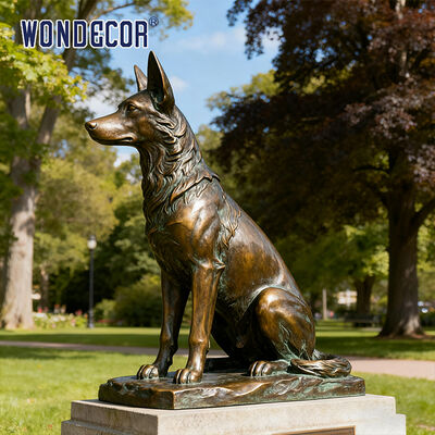 Large Modern Bronze Dog Sculpture for Outdoor Park Landscape