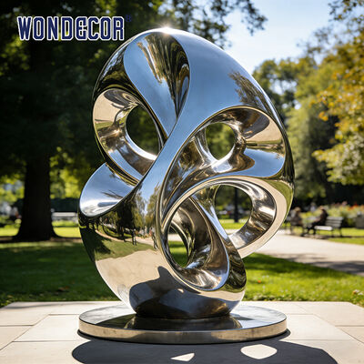 Large-scale Metal Art Abstract Geometric Stainless Steel Sculpture for Outdoor Parks