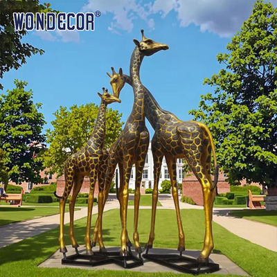 Outdoor Casting Statue Bronze Giraffe Sculptures for Garden
