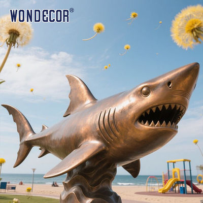 Marine Predator Cast Art Casting Statue Bronze Shark Sculpture