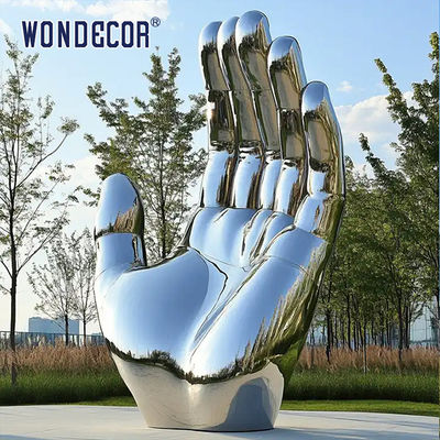 Large-Scale Metal Abstract Art Palm Stainless Steel Sculpture for Gardens