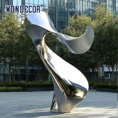 Outdoor Park Large-Scale Abstract Metal Landscape "Flowing Light Rhythm - Mirror Dynamics" Stainless Steel Sculpture