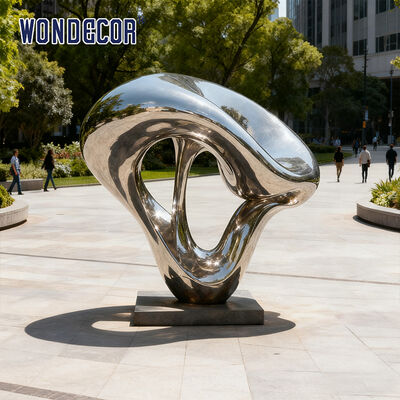 Large Outdoor Modern Art Style Stainless Steel Sculpture, Landscape Decoration Ornament for Courtyard and Square