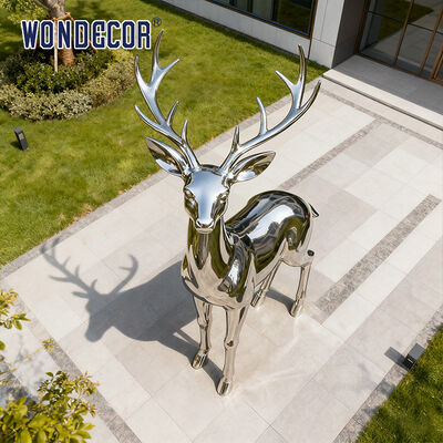 Outdoor Garden Large-Scale Metal Animal Stag Stainless Steel Sculpture
