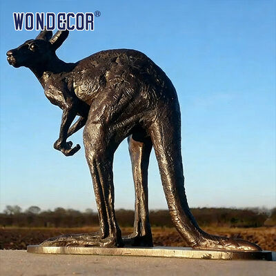 Life Size Outdoor Bronze Kangaroo Fighting Statue Sculpture
