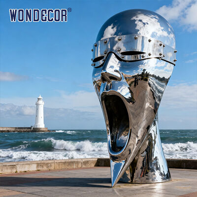 Customized modern 3D abstract screaming large stainless steel outdoor garden decoration facial sculpture
